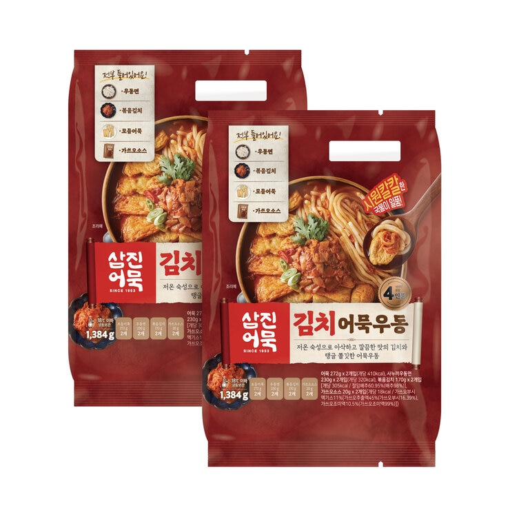 삼진어묵 김치어묵우동 692g x 2 x 2 (2768g)