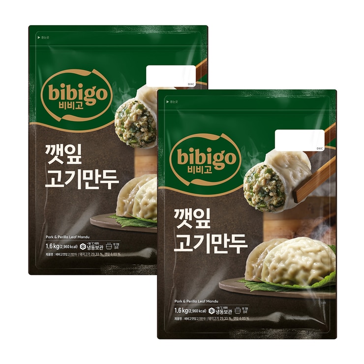 비비고 깻잎고기만두 1.6kg x 2
