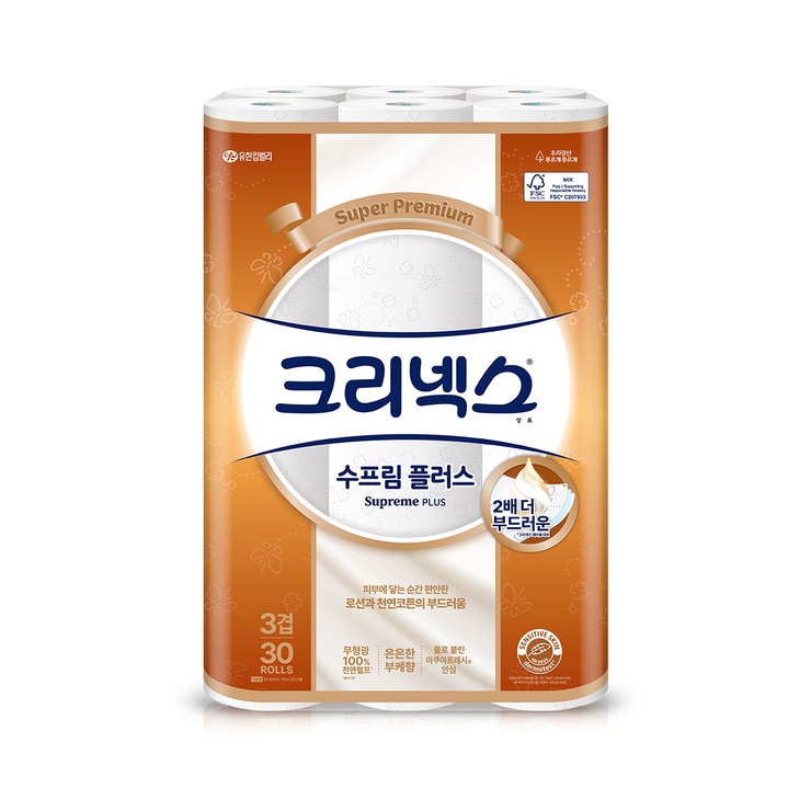 크리넥스 수프림 플러스 화장지 40m x 30롤